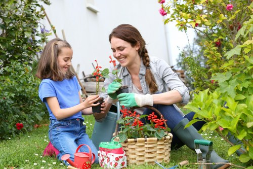 Gardener carrying out a safety check before starting outdoor work