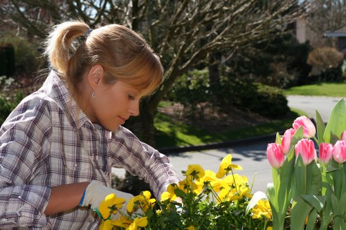 Safe use of gardening tools during routine maintenance